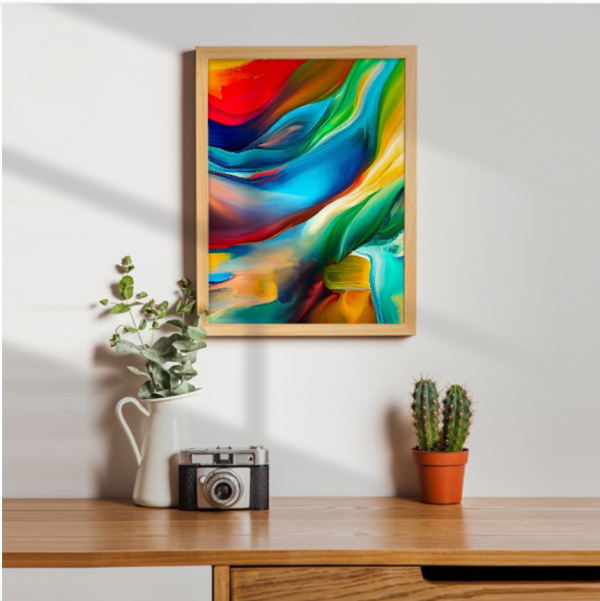 Quadro Brasil Abstrato A3 30×40 Cm – Com Moldura - Image 3