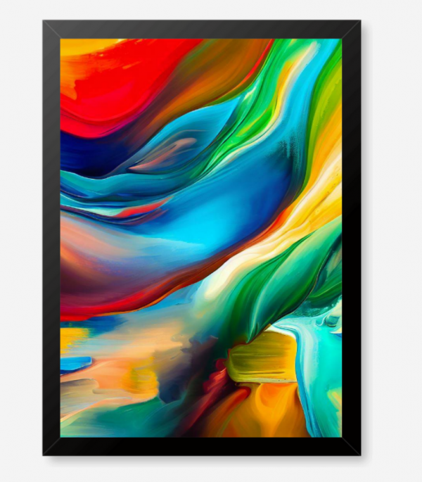 Quadro Brasil Abstrato A3 30×40 Cm – Com Moldura