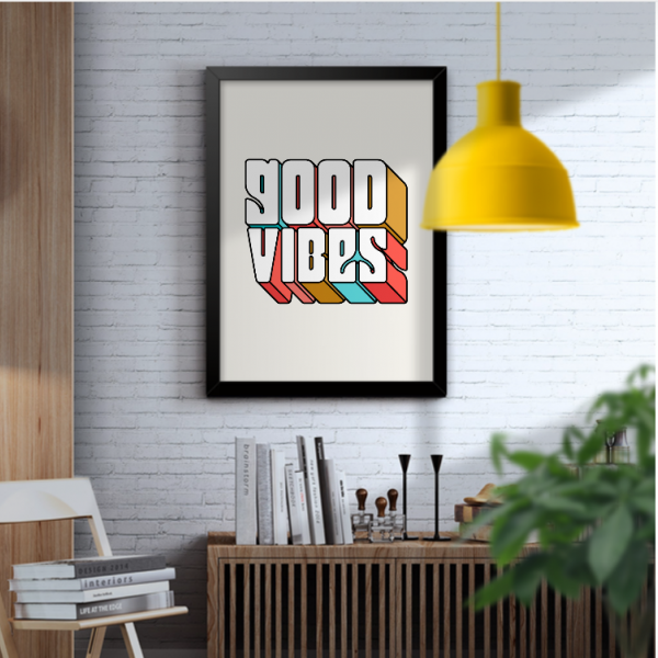 Quadro Good Vibes – Com Moldura 30×40 A3 - Image 2